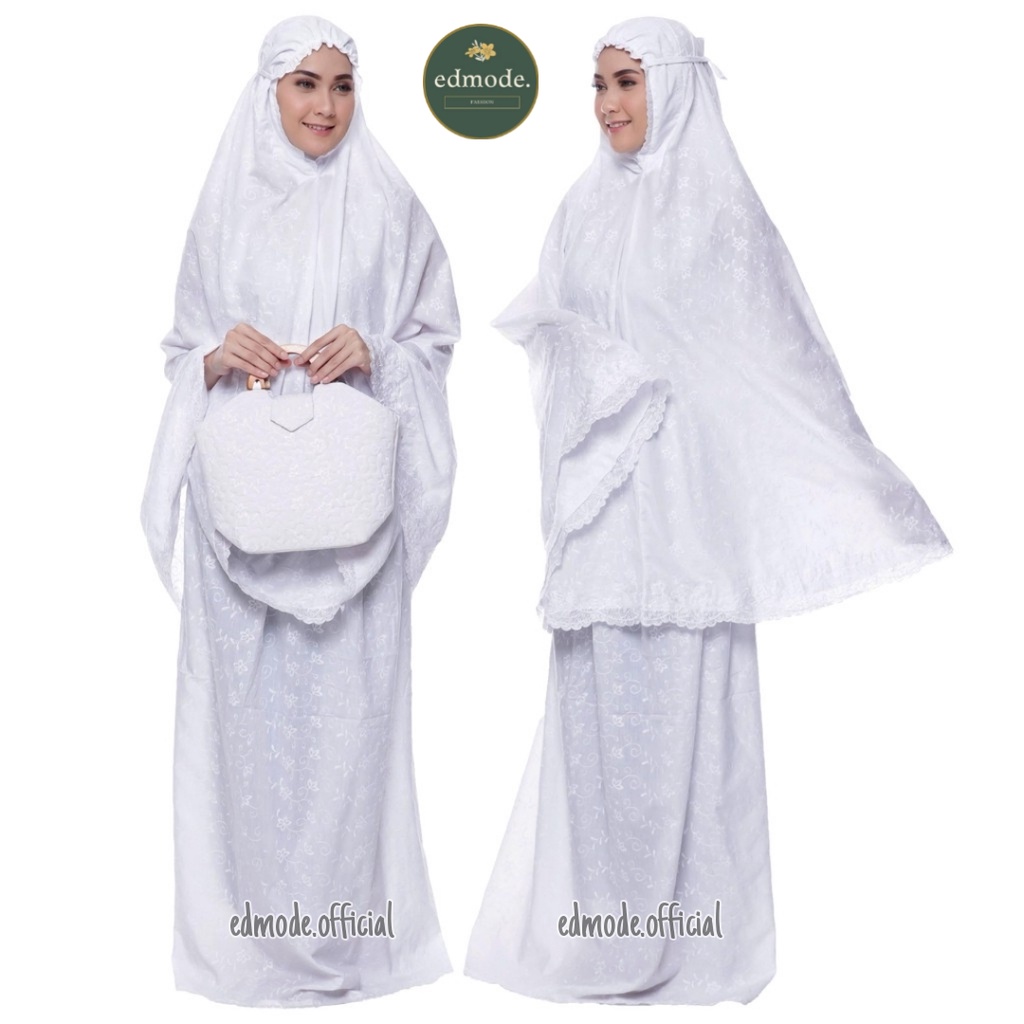 MUKENA PREMIUM PUTIH FULL BORDIR _ MUKENA KATUN PARIS EKSKLUSIF