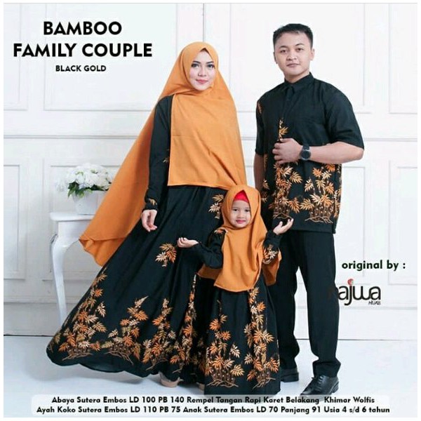 baju muslim couple . gamis couple family . seragam keluarga . sarimbit batik family . bambo family