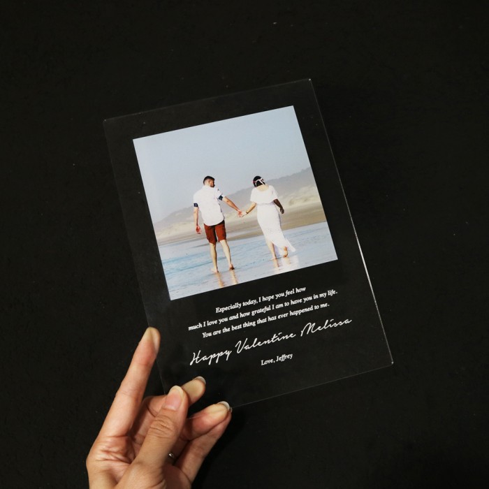 Custom Greeting Card Photo Print Tulisan Hadiah Valentine Anniversary Kartu Greetings Love Pacar