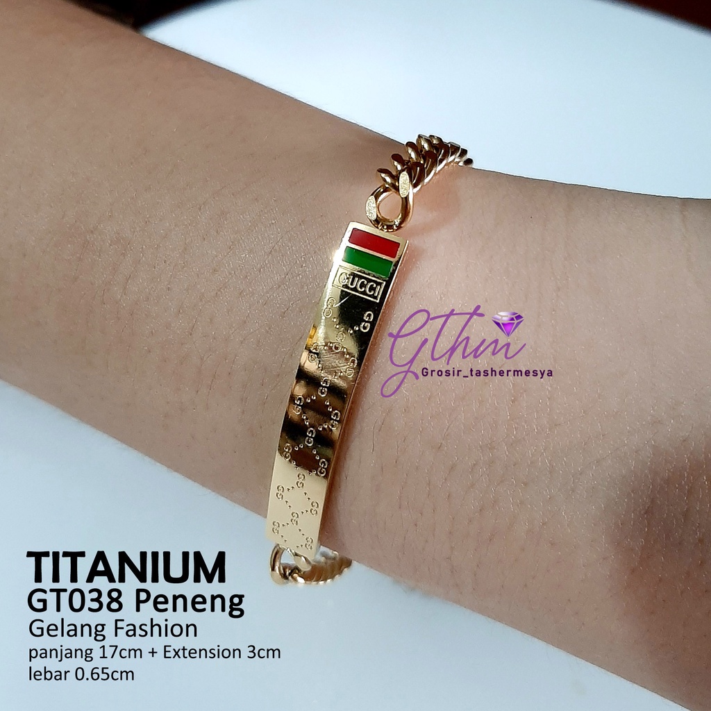 Gelang Titanium Peneng Branded GC Keren Mewah Fashionable Stylish Perhiasan Import GT038 GTHM