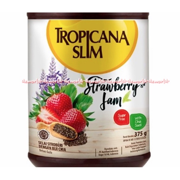 Tropicana Slim Strawberry Spread Jam 375gr Selai Pink Rasa Stroberi Rendah Gula Selai Untuk Diabet Diabetes TS Strawberi