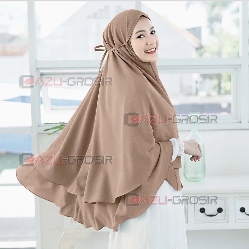 GROSIR Kalya Khimar 2 Layer Jumbo Syari non Pet Tali Jilbab Hijab Instan