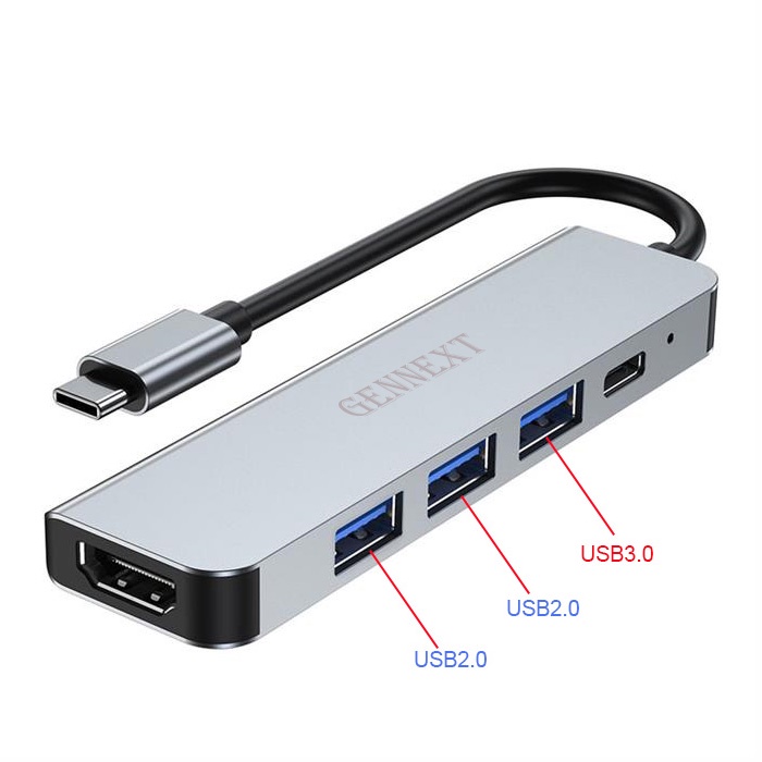 FA GENNEXT HUB 5in1 Adapter Type C USB 3.0 Macbook Multi Port Laptop