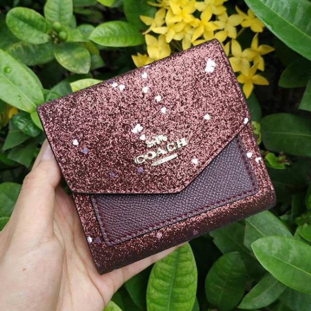 Coach wallet small envelope glitter