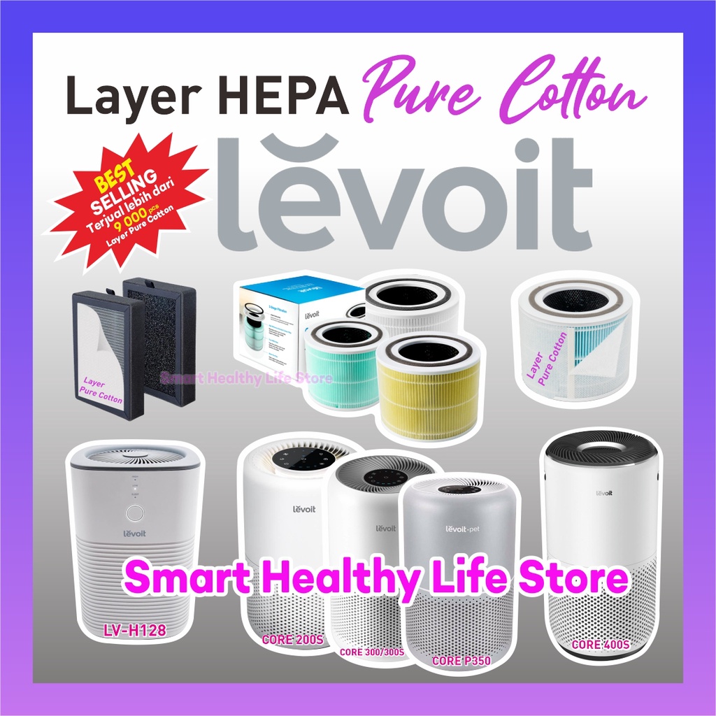 Levoit Replacement Filter Air Purifier LV-H128 HEPA H13 Dual Filter Original Bonus Layer