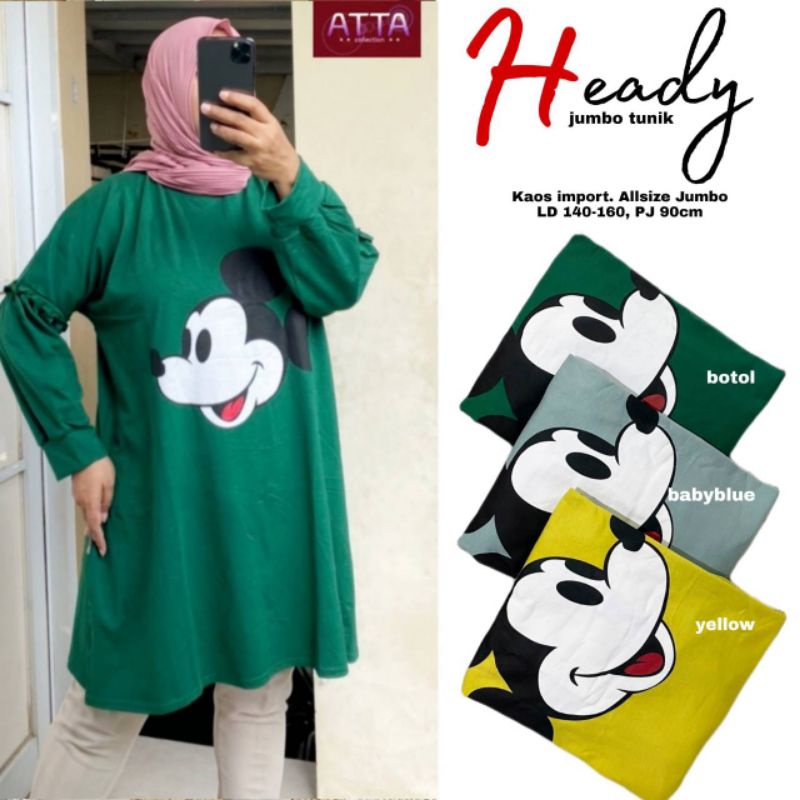 heady jumbo Tunik kaos import ld 140-160 by atta