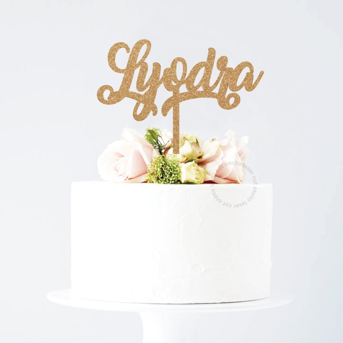 Custom Cake Topper Acrylic Birthday Request Tulisan Tusukan Kue Ultah