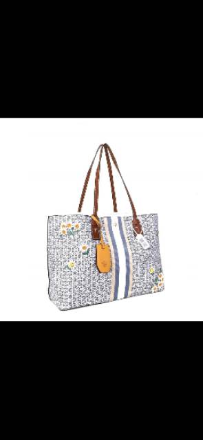 TAS TOTE TB GEMINI LINK CANVAS APPLIQUE