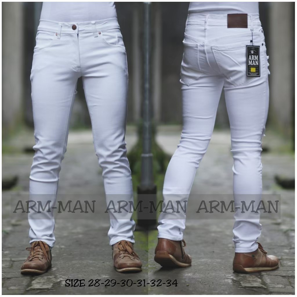 Celana Hitam / Jeans Putih / Celana Lepis Putih Pria / Celana Hitam Polos Pria / Jeans / Jeans Pria
