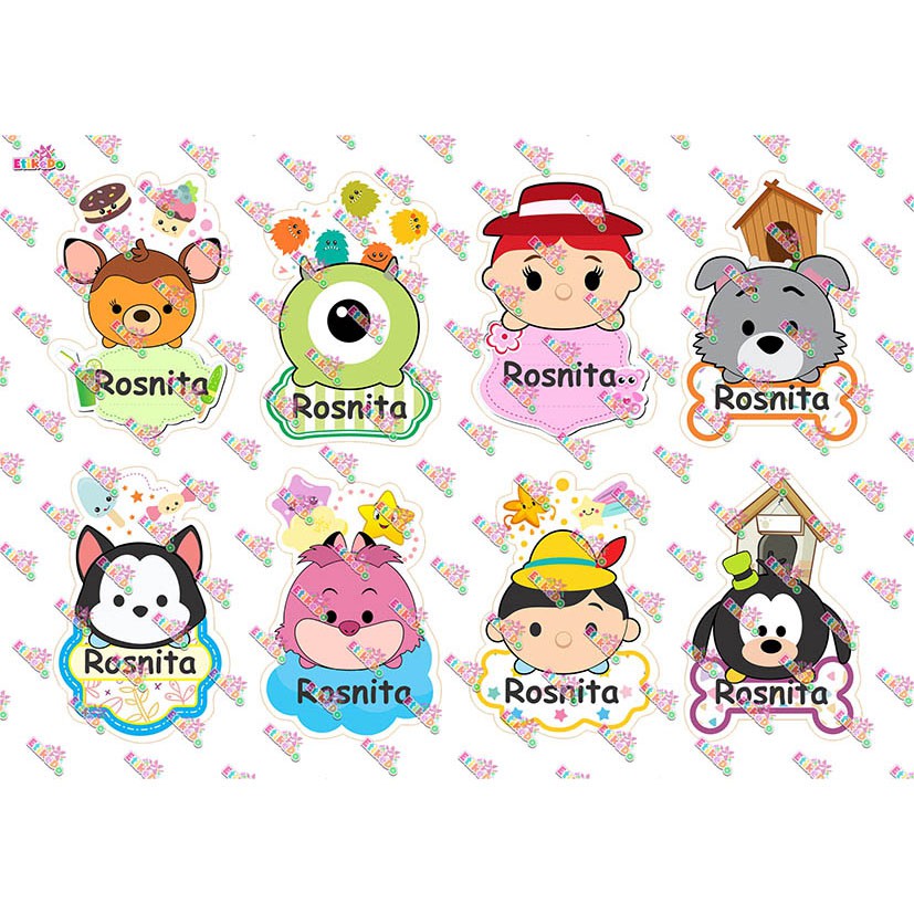 

LABEL NAMA TSUM TSUM 32 STIKER - ANTI AIR/ROBEK/LUNTUR -4 Nama TS3XL4