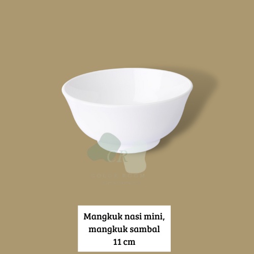 Mangkuk nasi/ mangkuk sambal mini, putih 11 cm