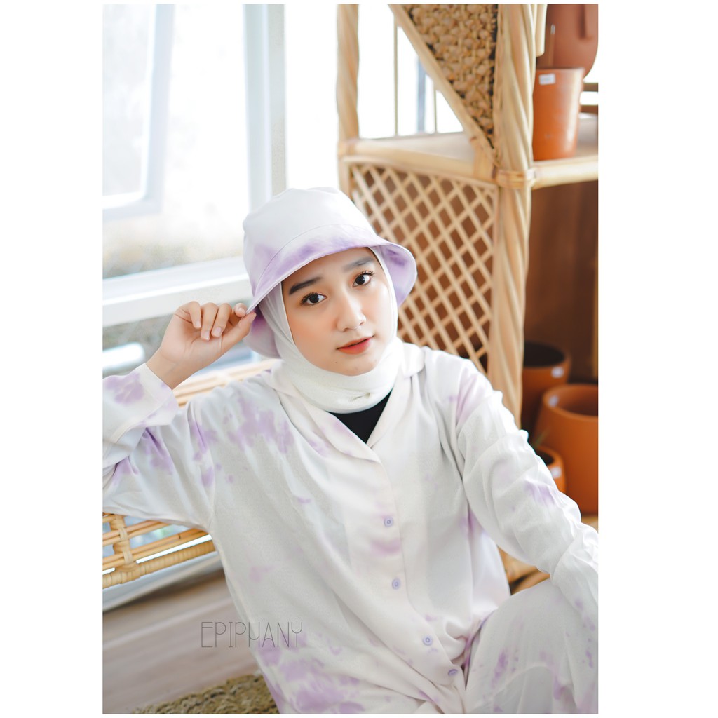 Borahae Long -  Tie Dye Jumputan Lilac Lavender Ungu Baju Tidur Wear Epiphany