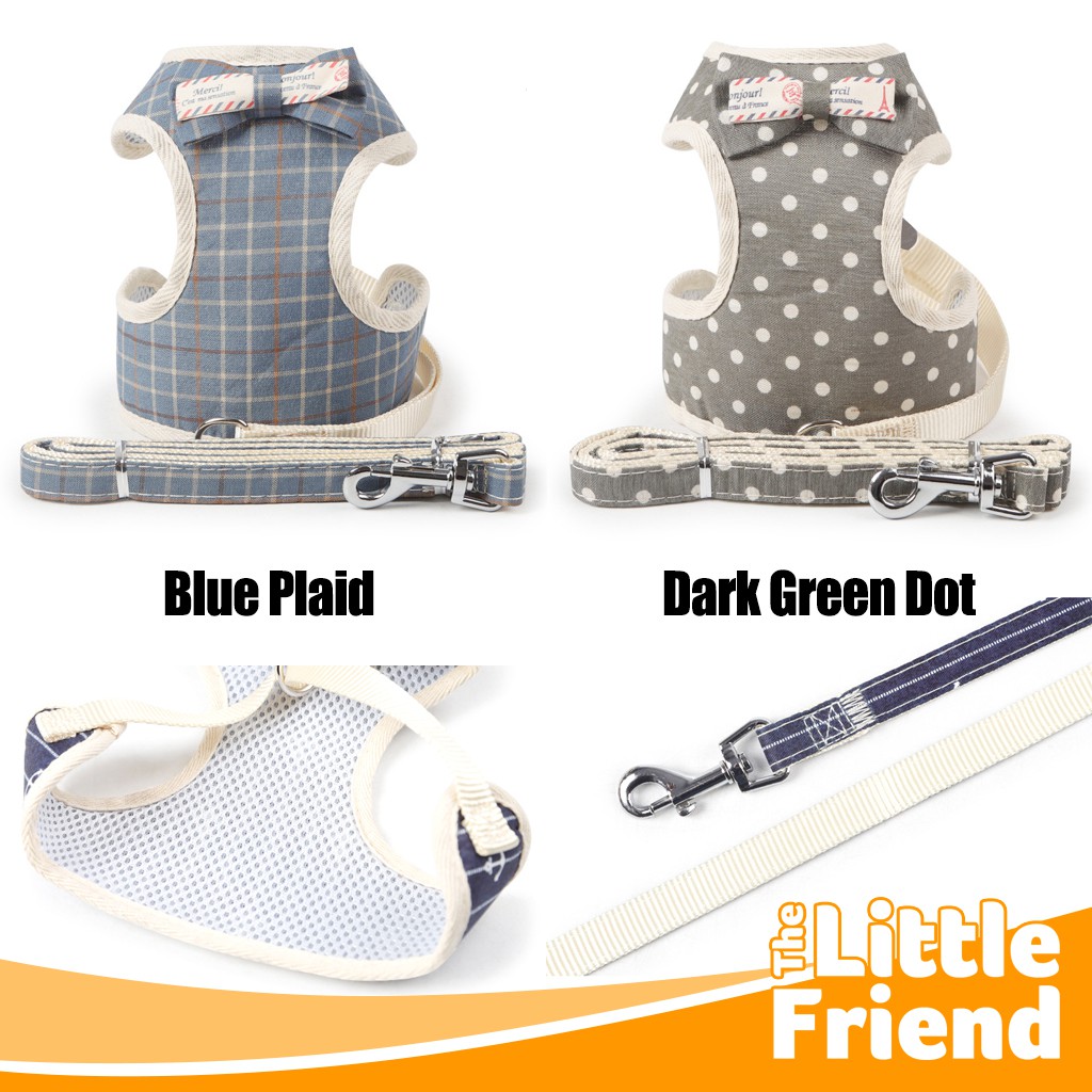 Harness/Tali Tuntun Anjing/Leash Dog Kostum Baju Rompi Motif Berpita