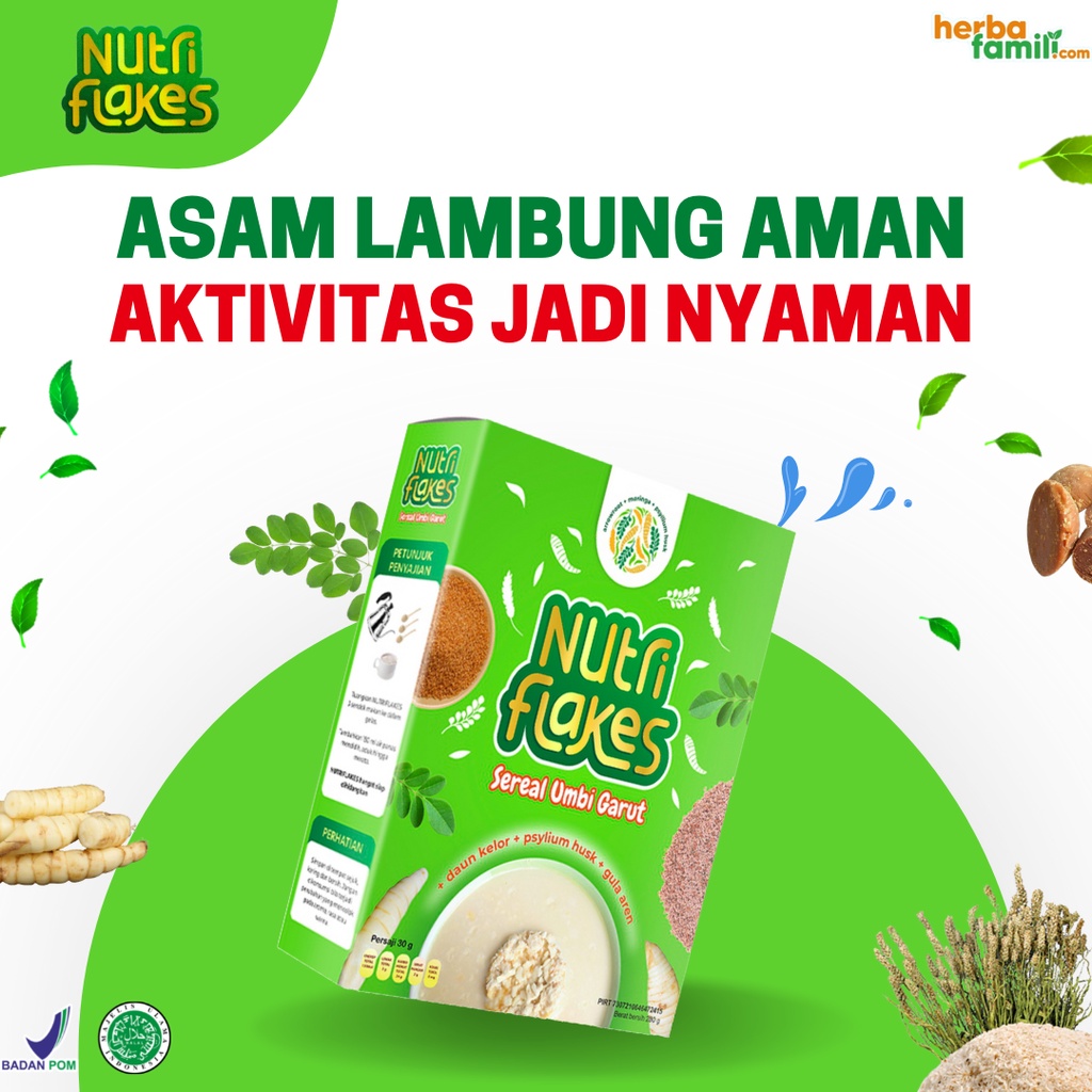 PAKET 2 BOX NUTRIFLAKES | SEREAL UMBI GARUT SOLUSI ASAM LAMBUNG MAAG DAN