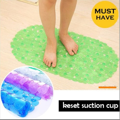 Keset Kamar Mandi Anti Slip Karet PVC SUCTION CUP (WN72)