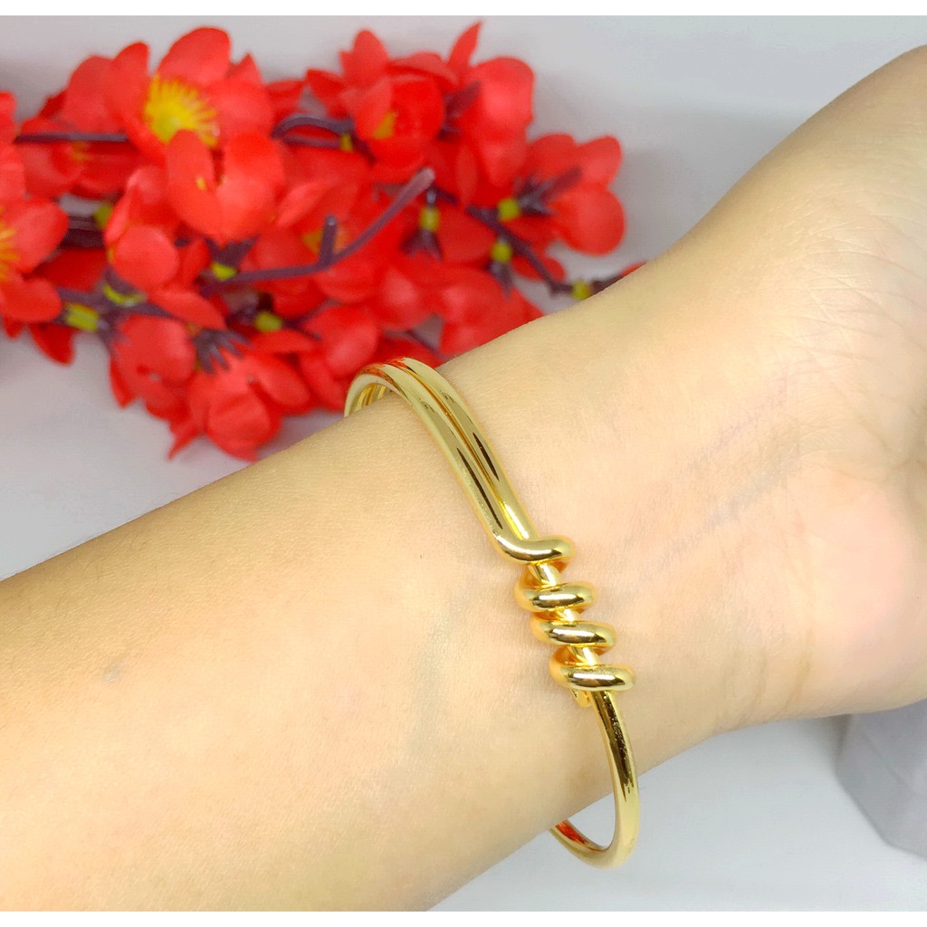 Gelang Bangle Xuping Polos Spiral Lapis Emas - BB409
