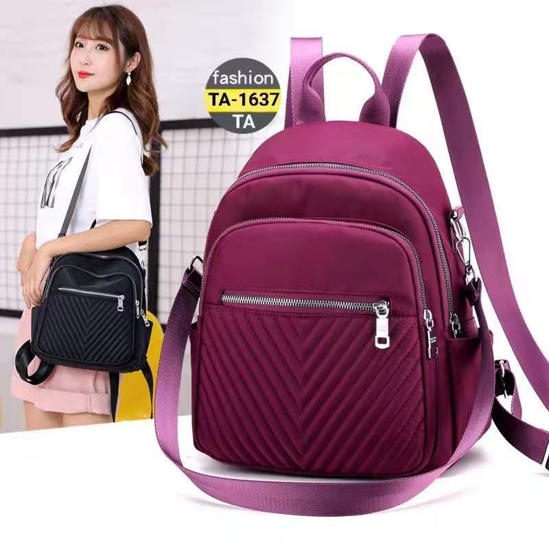 Tas Wanita Import Jinjing dan Ransel YS1637 1637 Bordir Piramida Bahan Parasut Kualitas Super High Quality Brand Impor