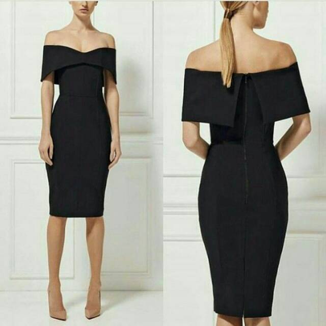 Dress sabrina hitam