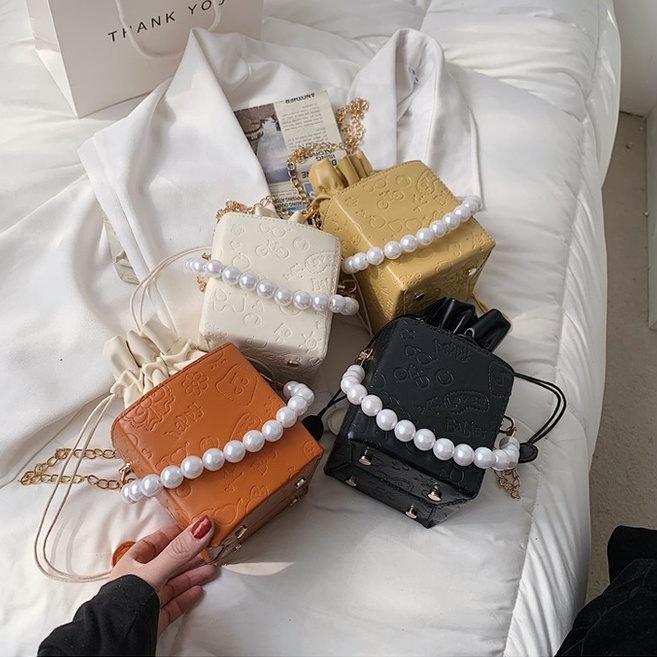 Tas Selempang Wanita CR7508 Tas Jakarta Sling Bag Bucket Wanita Import Termurah  Tas Kubus