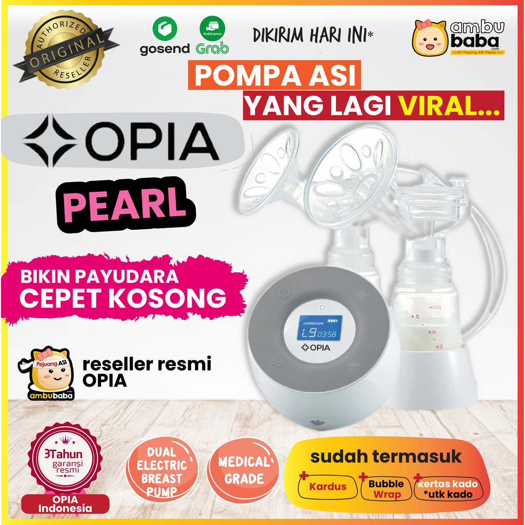 OPIA PEARL Breast Pump Electric Pompa ASI Elektrik Dual Pump Rechargeable