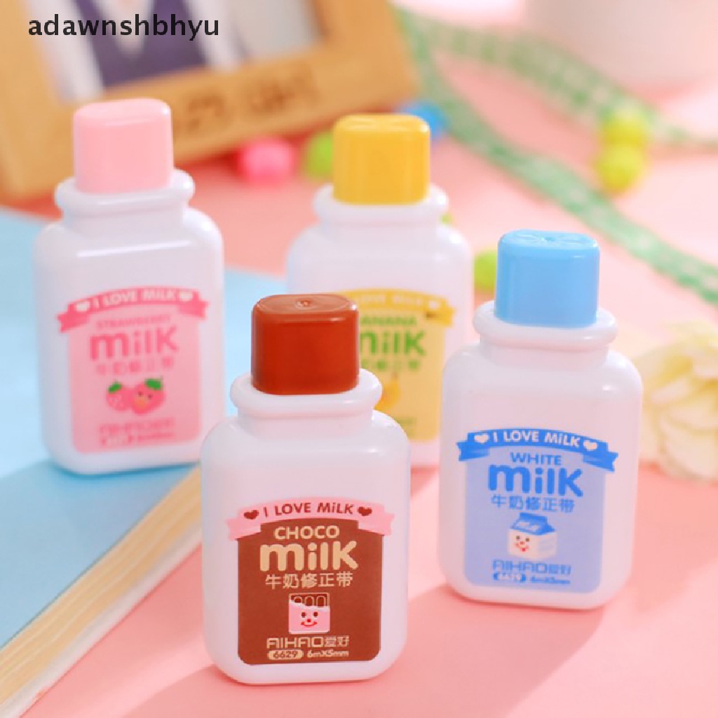 Correction Tape Bentuk Botol Susu Warna Putih Untuk Stationery Sekolah