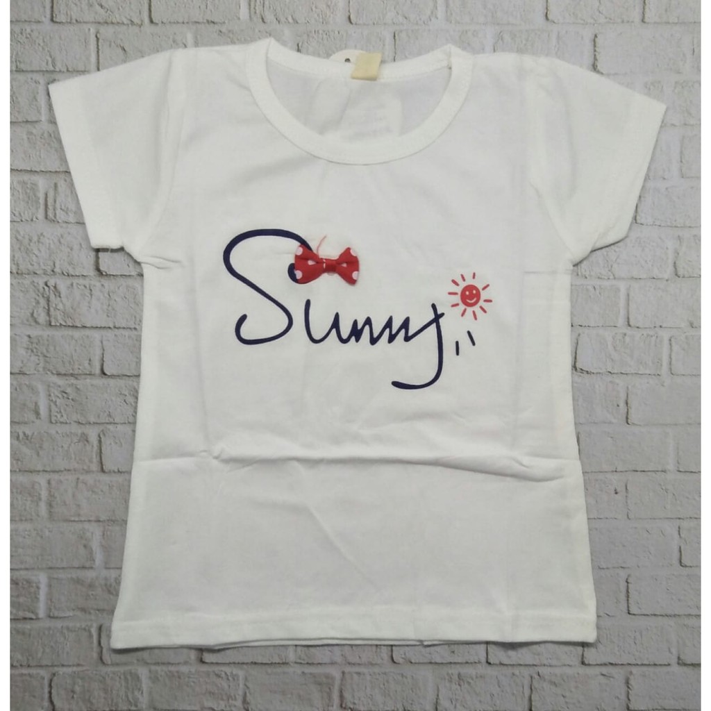 kaos / Baju anak permpuan unisex murah usia 1-5thn 100% import gambar SUNNY