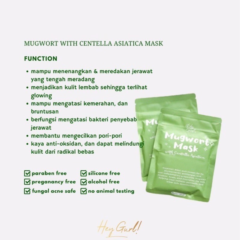 Mugwort Mask by HeyGurl | Masker Organik untuk Jerawat Acne