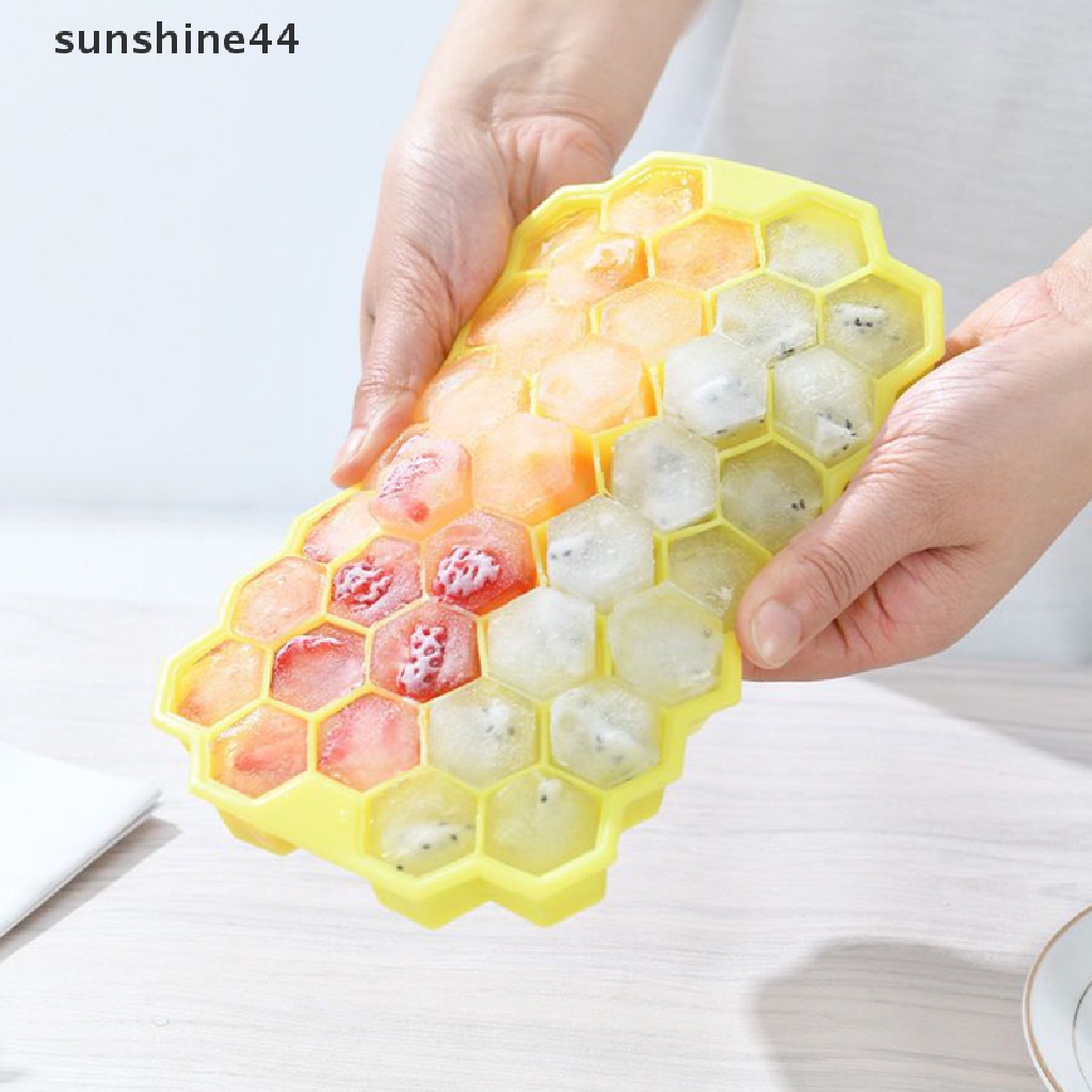 Sunshine Cetakan Es Batu DIY Bentuk Sarang Lebah Bahan Silikon Dengan Tutup