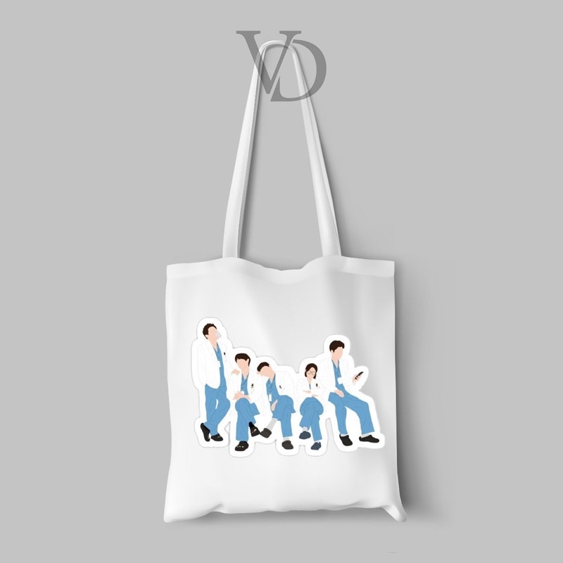 TOTE BAG BAHAN KANVAS HOSPITAL PLAYLIST / AESTHETIC TOTE BAG / TAS BELANJA KOREA