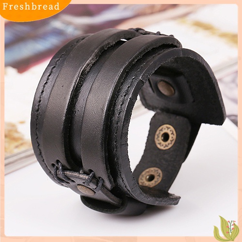 [TERLARIS]Men Women Punk Retro Wide Faux Leather Belt Bracelet Wristband Jewelry Gift