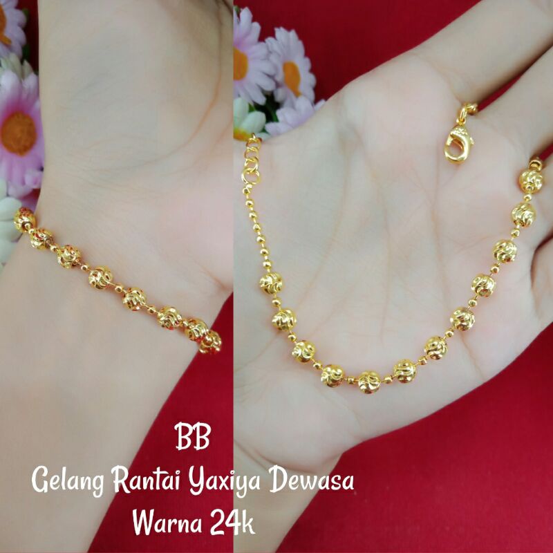 GELANG TANGAN BIJI LADA/GELANG KAKI BIJI LADA/REPLIKA 24K/SET GELANG BIJI LADA