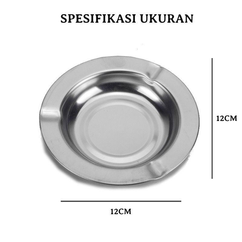 ASBAK ROKOK STAINLESS STEEL / ASBAK SENG BULAT TEMPAT ASBAK ROKOK / MANGKOK ASBAK ROKOK MURAH / ASHTRAY CIGARETTE