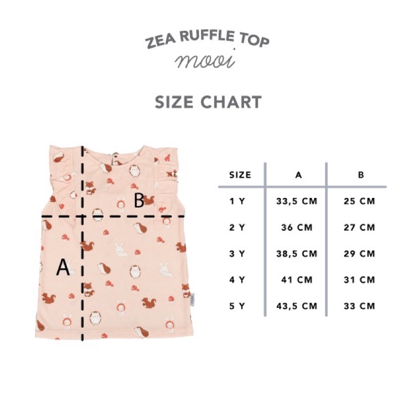 MOOI ZEA RUFFLE TOP/ATASAN ANAK PEREMPUAN