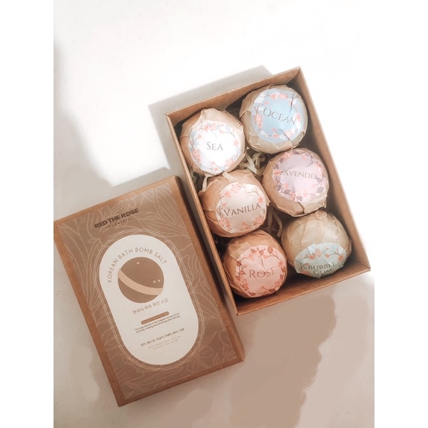 RTR : Korean Bath Bomb Salt Set | Paket Bubble Foam Sabun Bathtub Organic