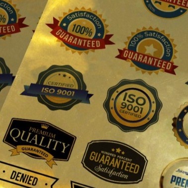 

Wow Print Label Sticker Gold Glosy+Cutting Bulat Gilaa!!!