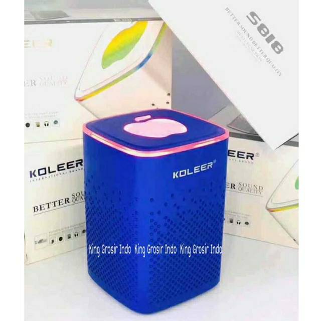 Speaker Bluetooth Logo App S818 Portable Wireless Speaker LED Bunglon