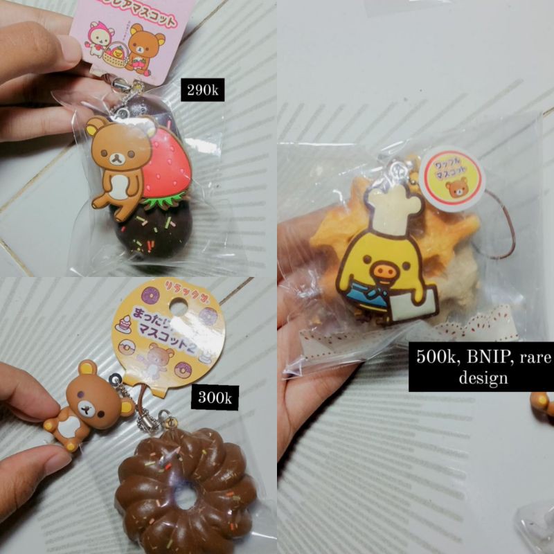 [baca deskripsi] jual squishy rare, rillakuma tag, RK tag
