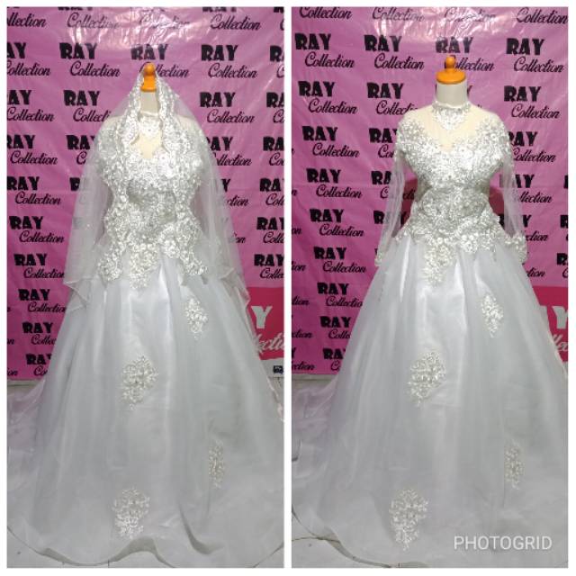 Baju pengantin murah ( organza + hijab ) gaun pengantin