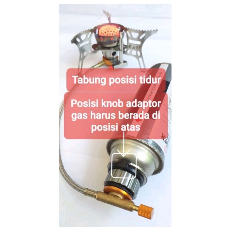 Kompor camping tungku tembaga + adaptor gas / kompor lipat tungku tembaga