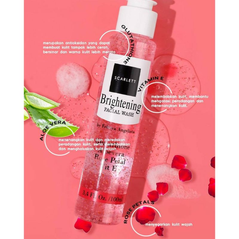 SCARLET Whitening Facial Wash Scarlett By Felicya Angelista | Face Wash | Pembersih Wajah