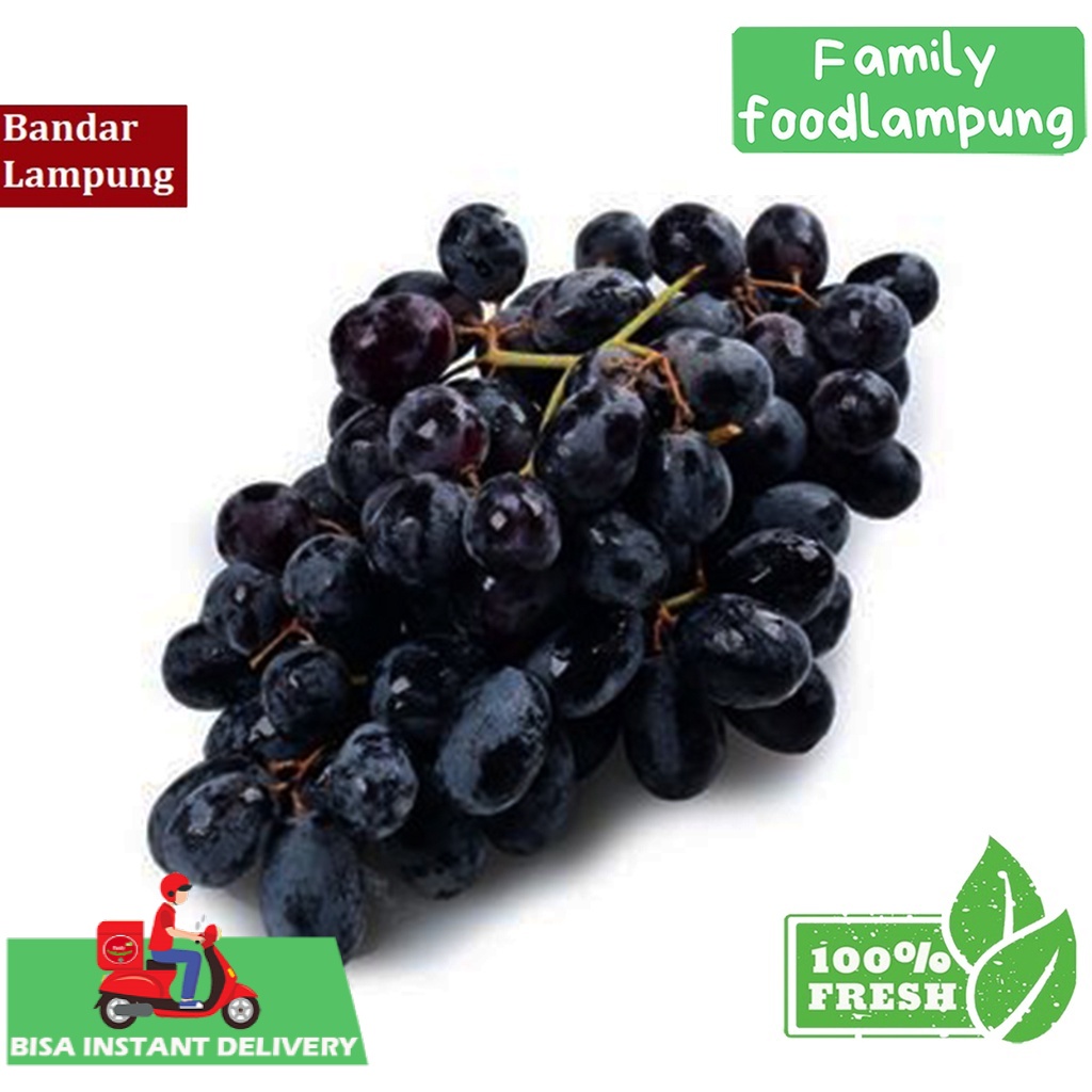 

Famiy Food Lampung Anggur Hitam Tanpa Non Biji Manis 500 gr