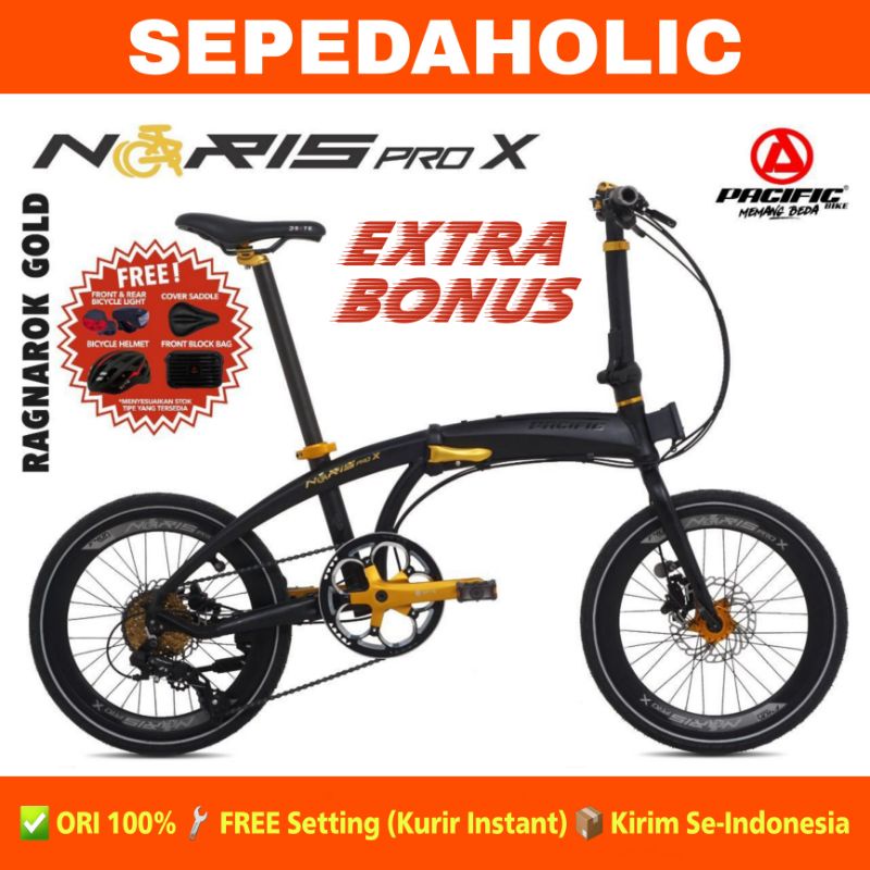 Sepeda Lipat PACIFIC NORIS PRO X 20 Inch Alloy Shimano 8 Speed Rem Hidrolik Garansi Resmi 5 Tahun
