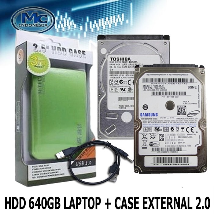 HDD External 2.5 640GB CAMPUR + Case M-tech color