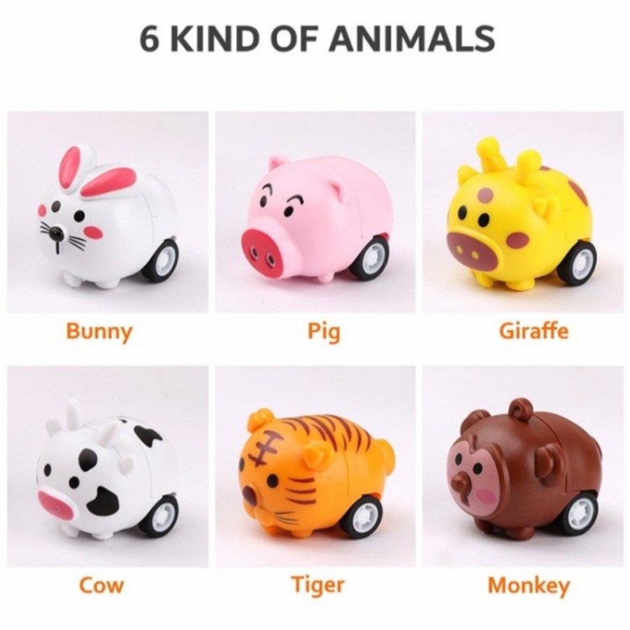 Mini Animal Pull back Car Toys - mainan mobil-mobilan anak