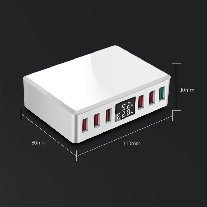 Tk Adapter Charger 6 Port Usb 3.0 Fast Charging Display Digital Untuk Handphone