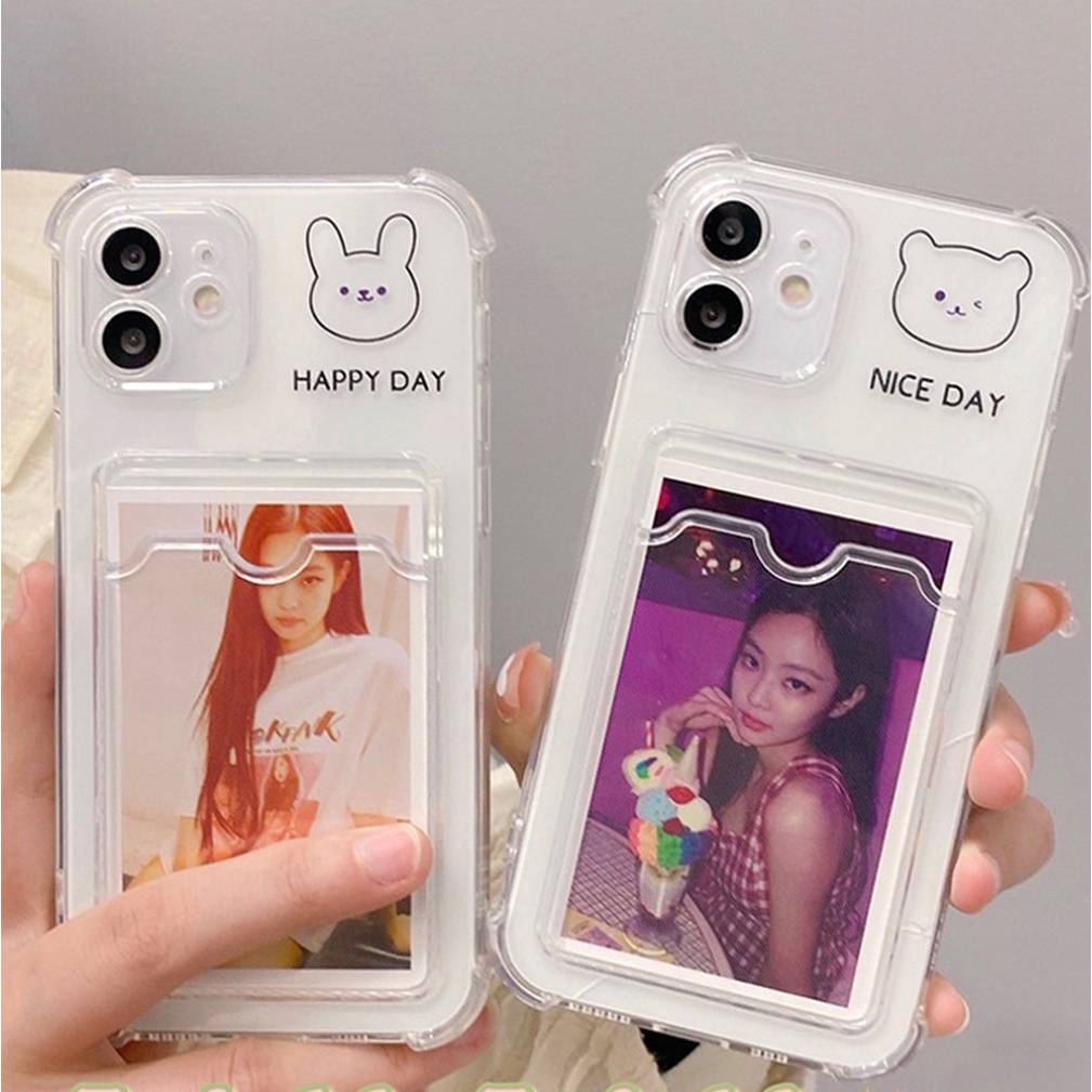 PRINTING CLEAR CARD CASE for iphone 6 7 6s 8 plus x xs xr xs max 11 12 13 pro max