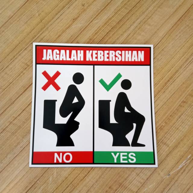 

Stiker K3 rambu. Dilarang jongkok. UK 15x15cm