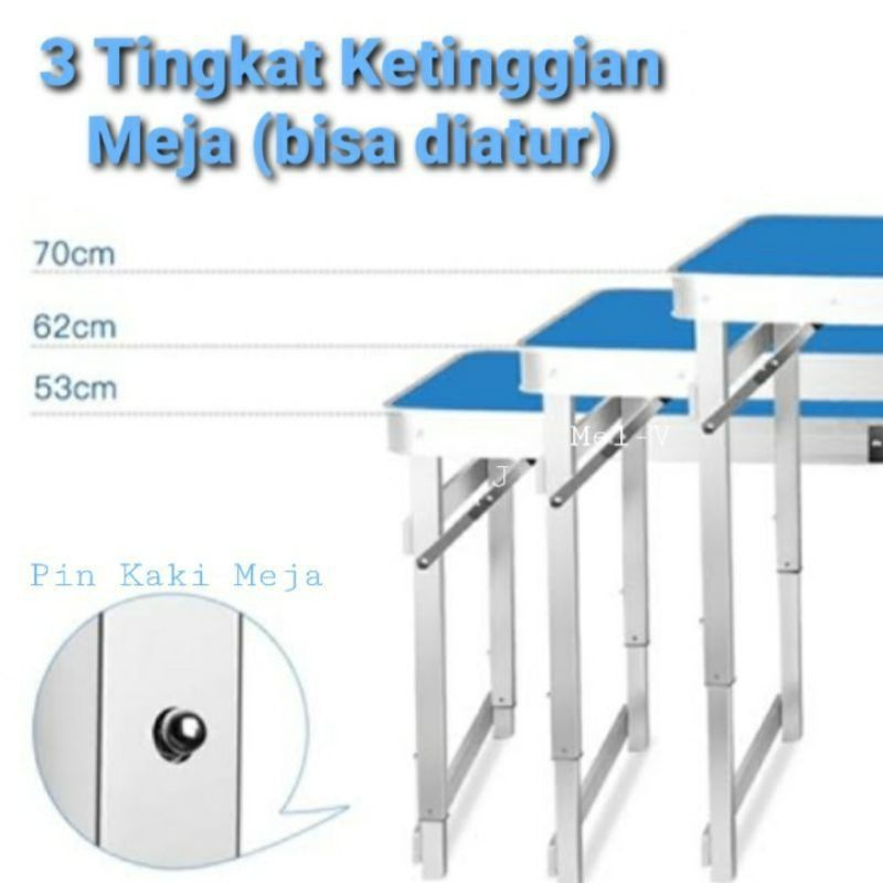 Meja Lipat Jadi Koper Meja Potable 60x180cm Meja Lipat Hpl Multiguna(HRM)