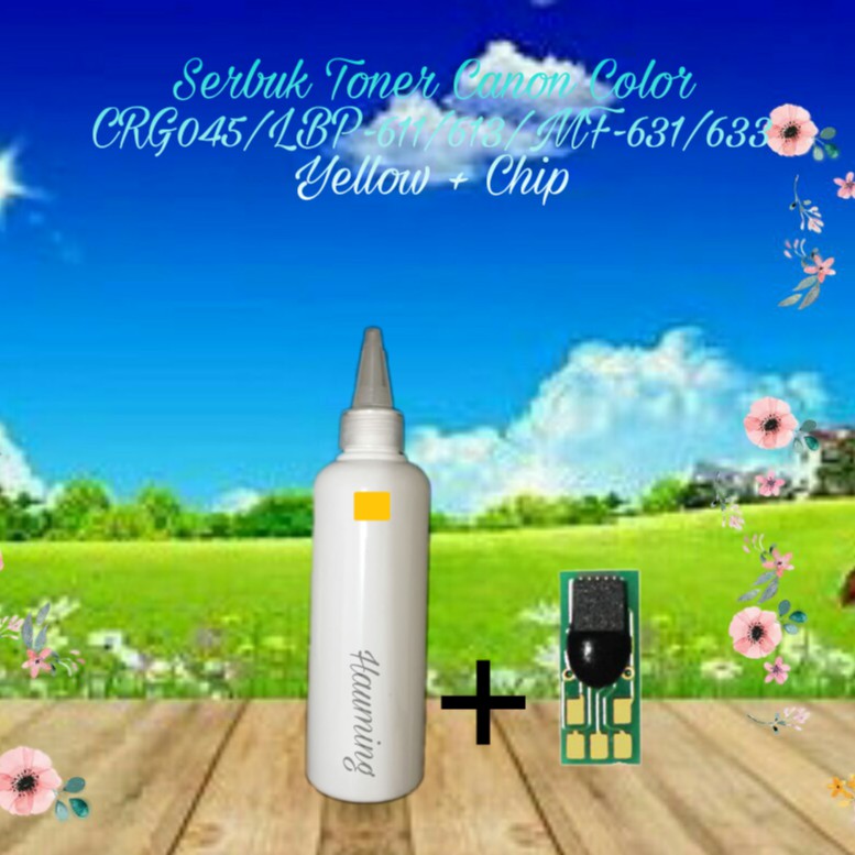 Serbuk Toner Canon CRG 045 CRG045 LBP612 LBP611 LBP613 MF631 MF632 MF633 MF634 Yellow + Chip