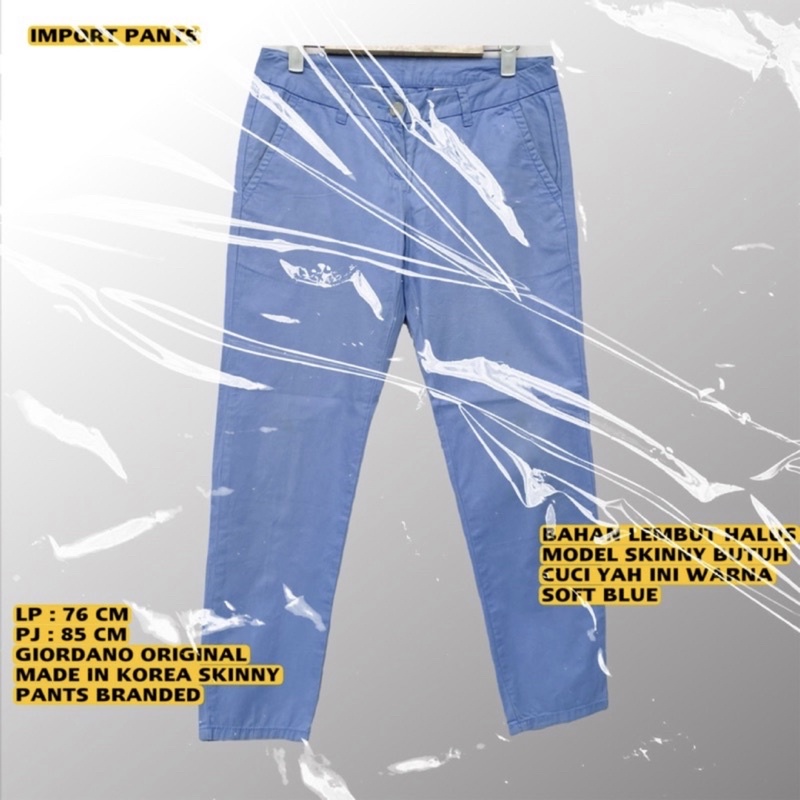 GIORDANO ORIGINAL/GIORDANO PANTS/GIORDANO CHINO/GIORDANO PANTS/BLUE PANTS/PANTS CHINO